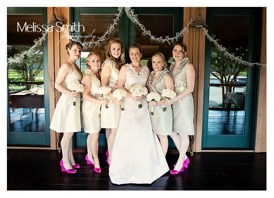 The bride, Katie Acker with her 5 bridesmaids